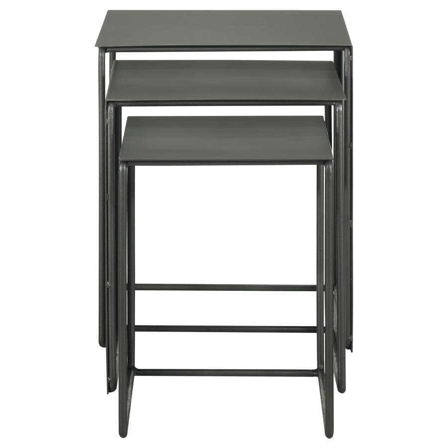 imez 3 piece rectangular metal nesting table set grey imez 3 piece rectangular metal nesting table set grey