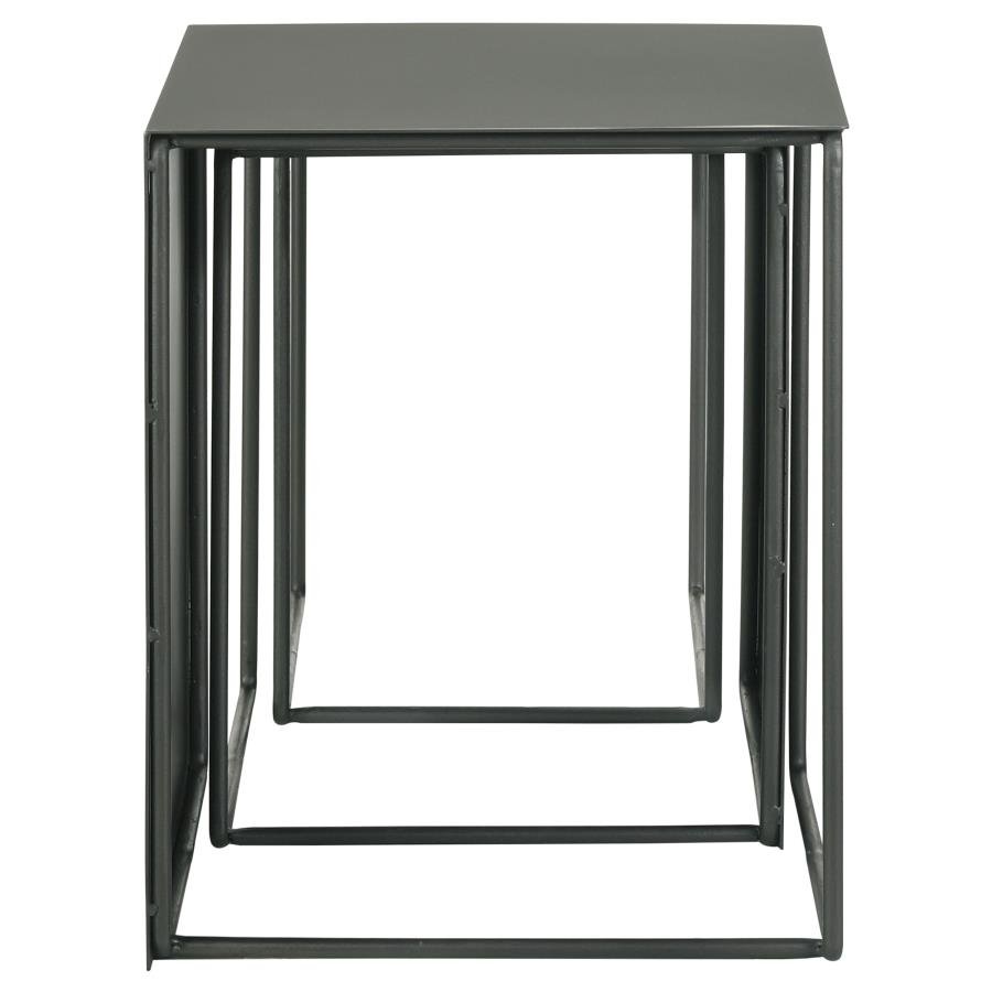 imez 3 piece rectangular metal nesting table set grey imez 3 piece rectangular metal nesting table set grey